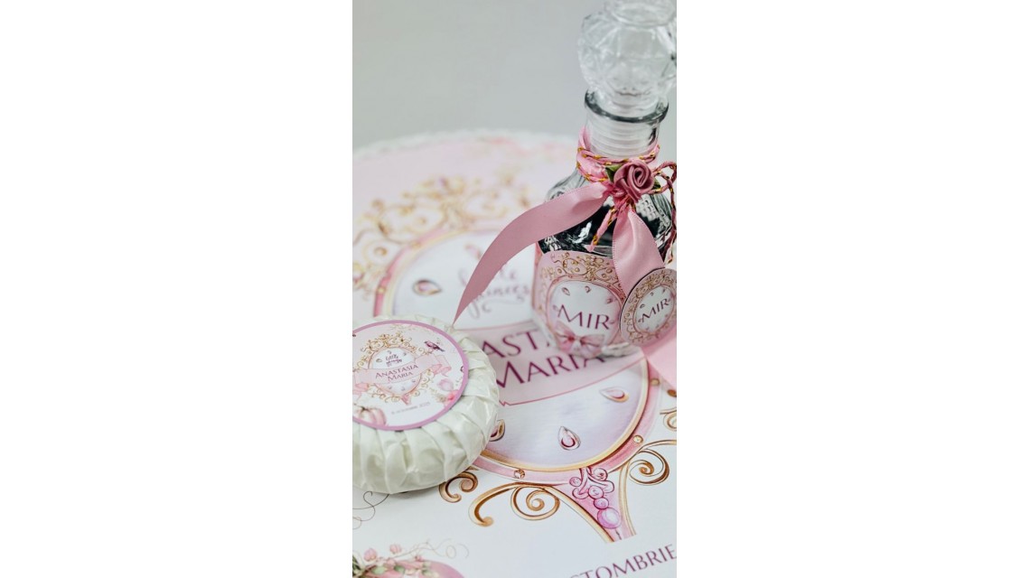 Trusou botez Princess Pink tematică prințesă, elegant și brodat 30